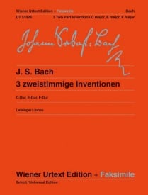 Bach: Three Two Part Inventions for Piano published by Wiener Urtext
